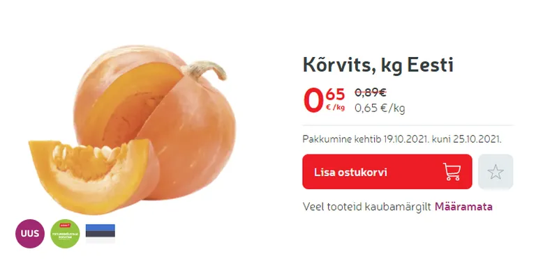 Kuvatõmmis Rimi koduleheküljelt.