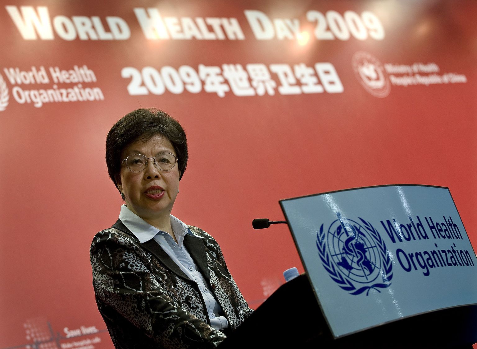 WHO juht Margaret Chan tänavuse maailma tervisepäeva avaüritusel Pekingis.