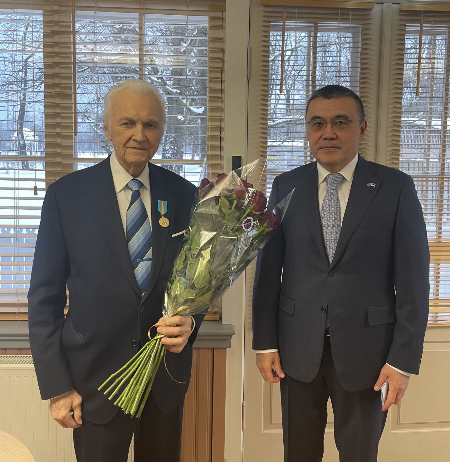 President Arnold Rüütel ja Kasahstani suursaadik Nurlan Seitimov.