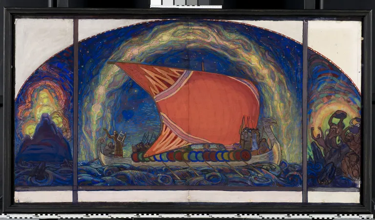 Nikolai Triik «Lennuk», 1910. Tempera, kriit, paber. Eesti Kunstimuuseum. Näitus «Sümbolism Baltimaade kunstis», mis oli avatud 10.04-15.07.2018 Orsay muuseumis Pariisis ning 12.10.2018-03.02.2019 on avatud Kumu kunstimuuseumis.