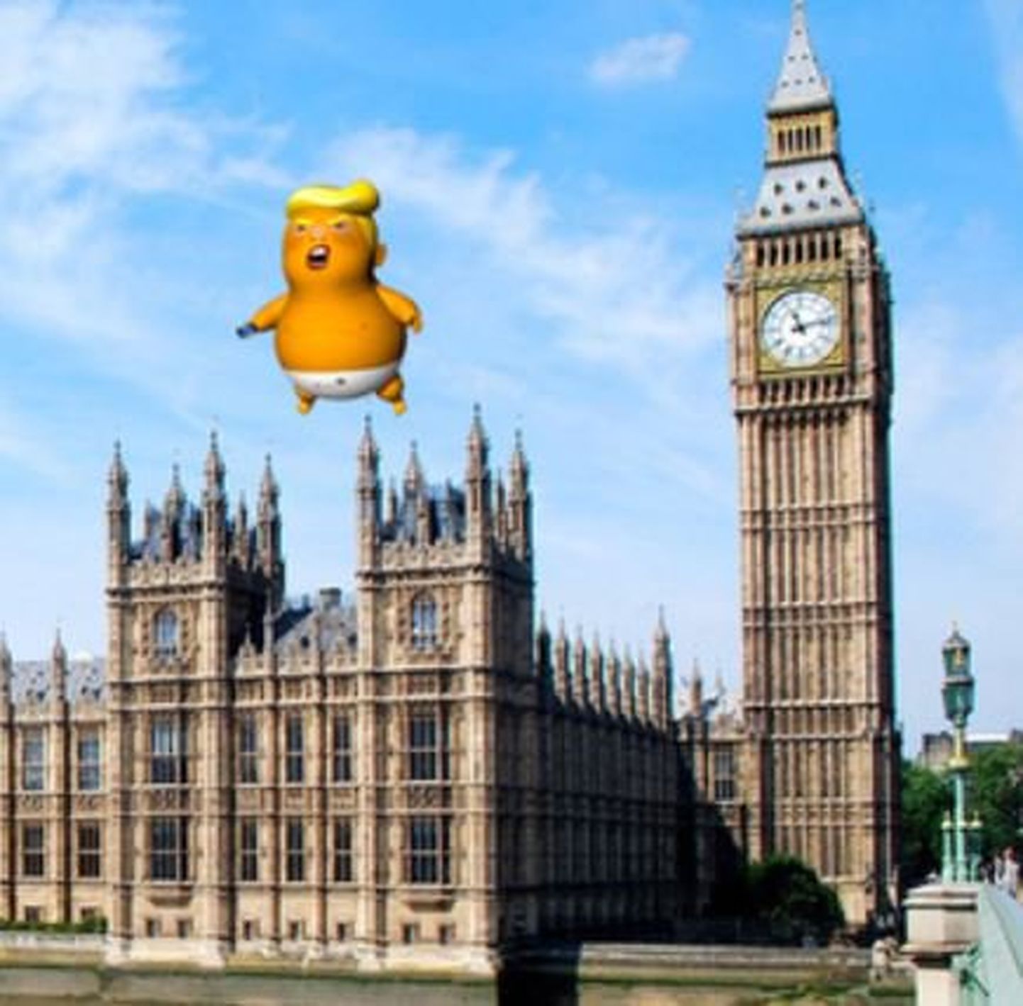 «Beebi Trump» Briti parlamendi kohal hõljumas.