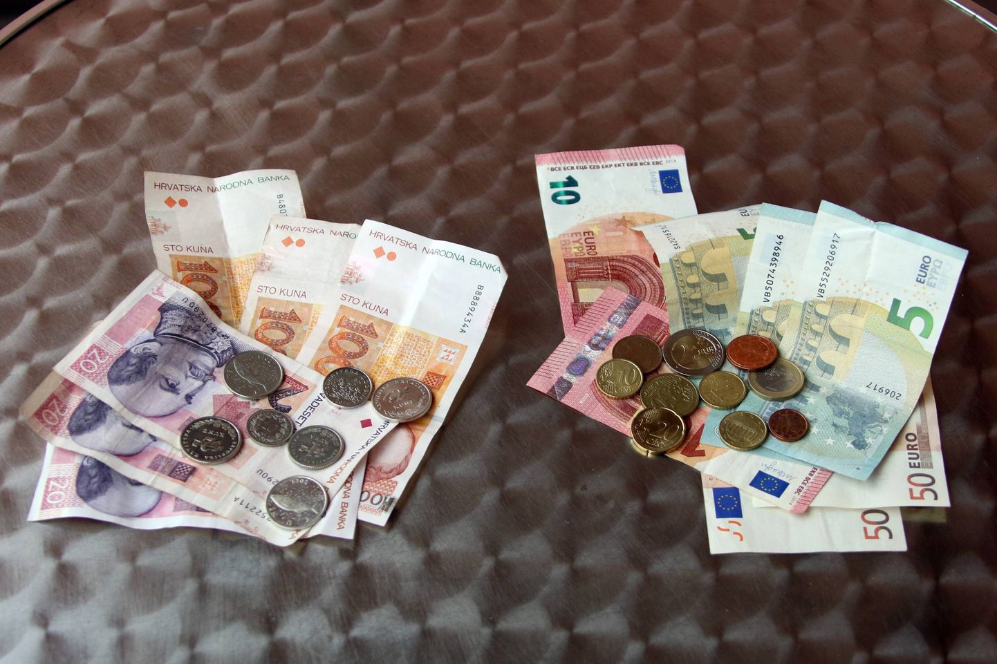 Хорватские куны и евро
