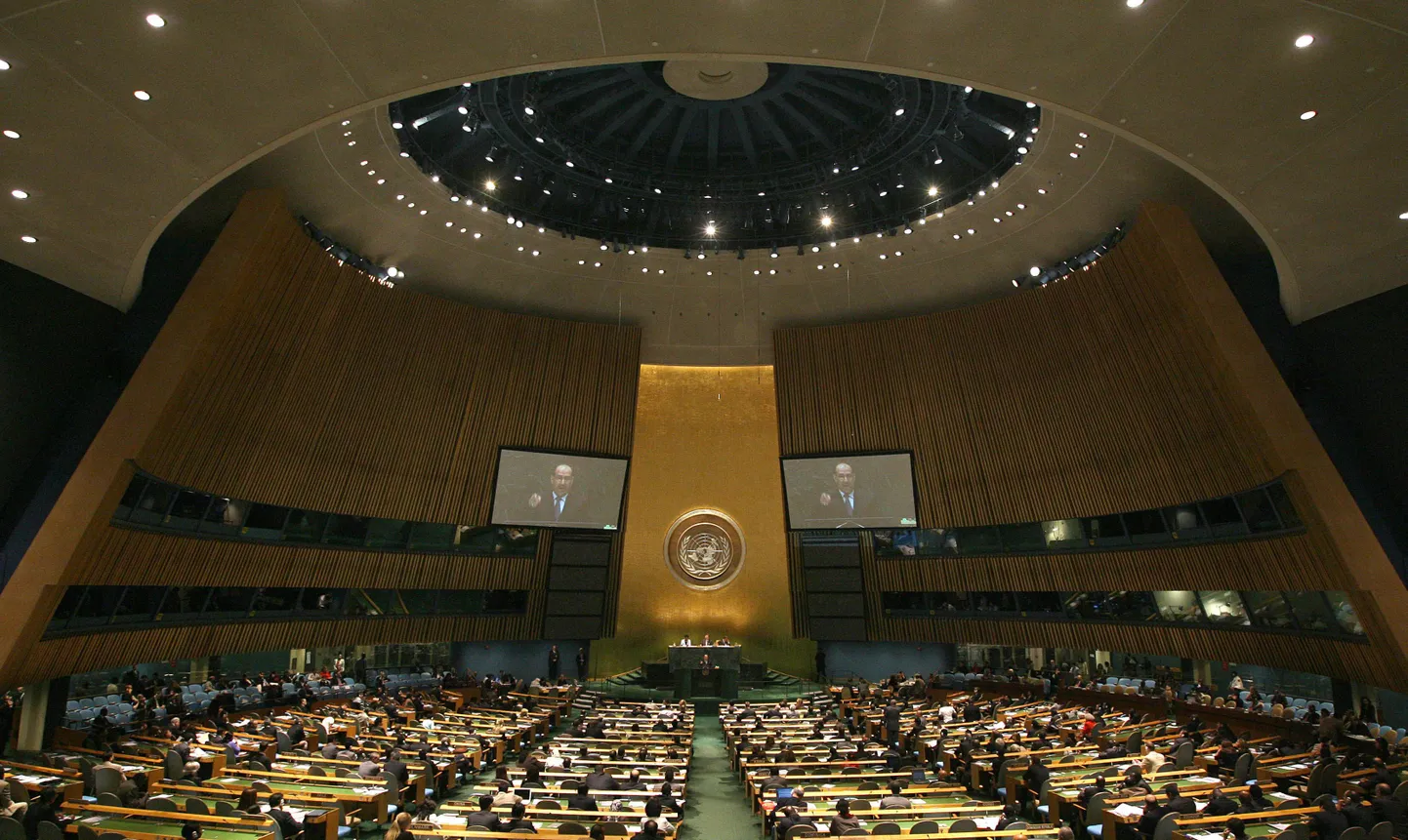 Зал заседаний Генассамблеи ООН.
