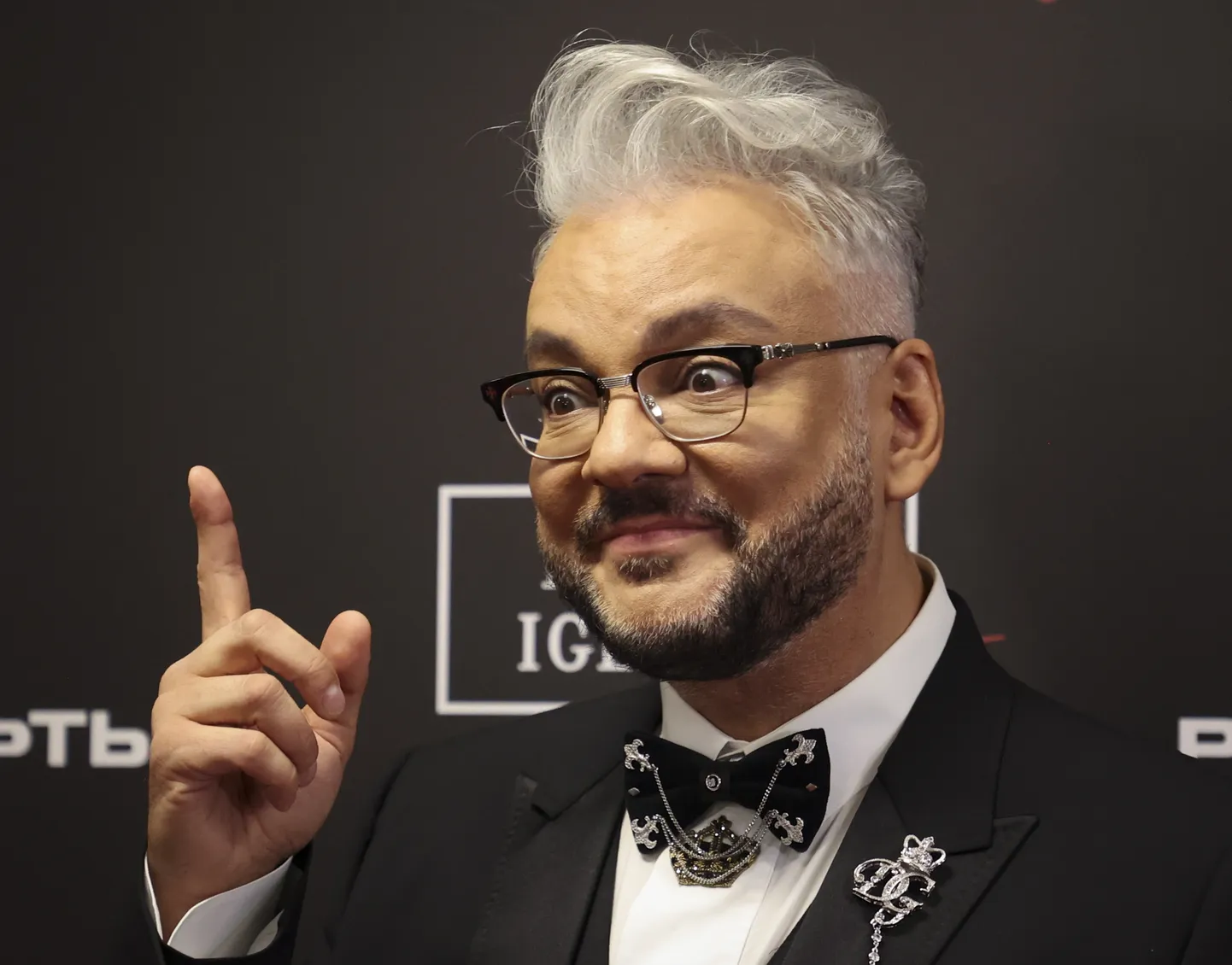 Laulja Filipp Kirkorov kõnelemas enne galakontserti Kremli palees Moskvas 18. septembril 2021.