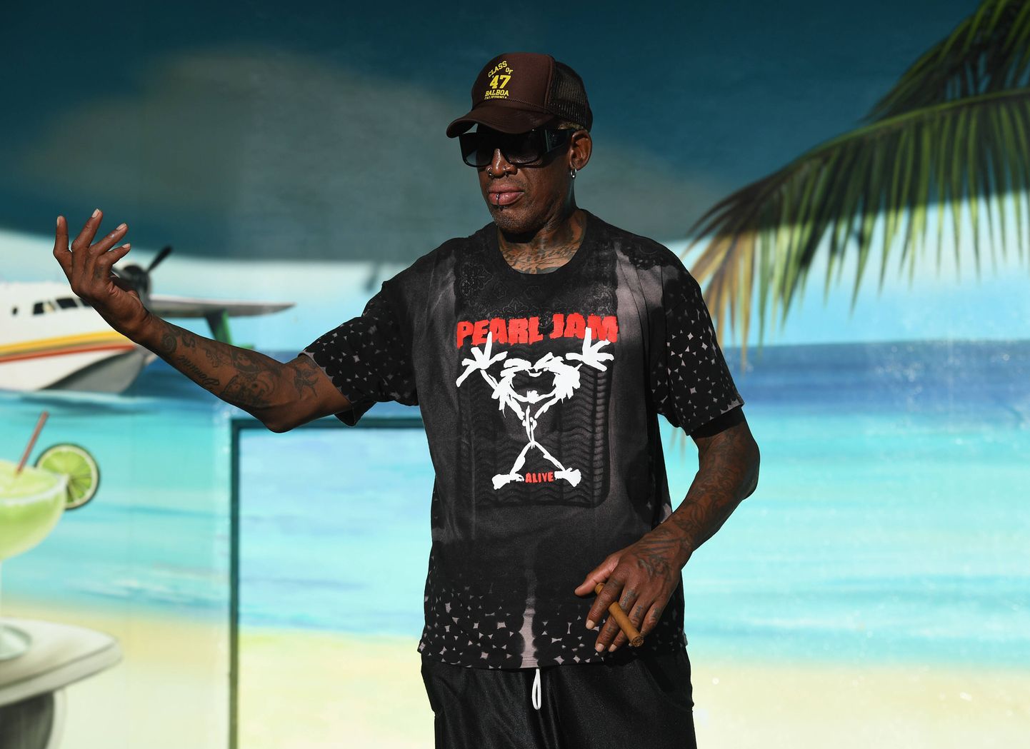 NBA staar Dennis Rodman 19. juulil 2020 Floridas Hollywood Beachil