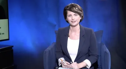 Елена Поверина в студии Postimees