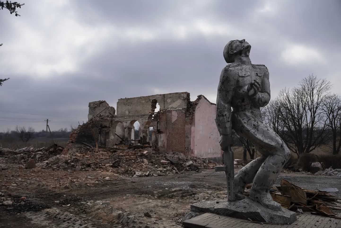 Venemaa hävitatud kultuurimaja Avdijivka lähistel Donetski oblastis.