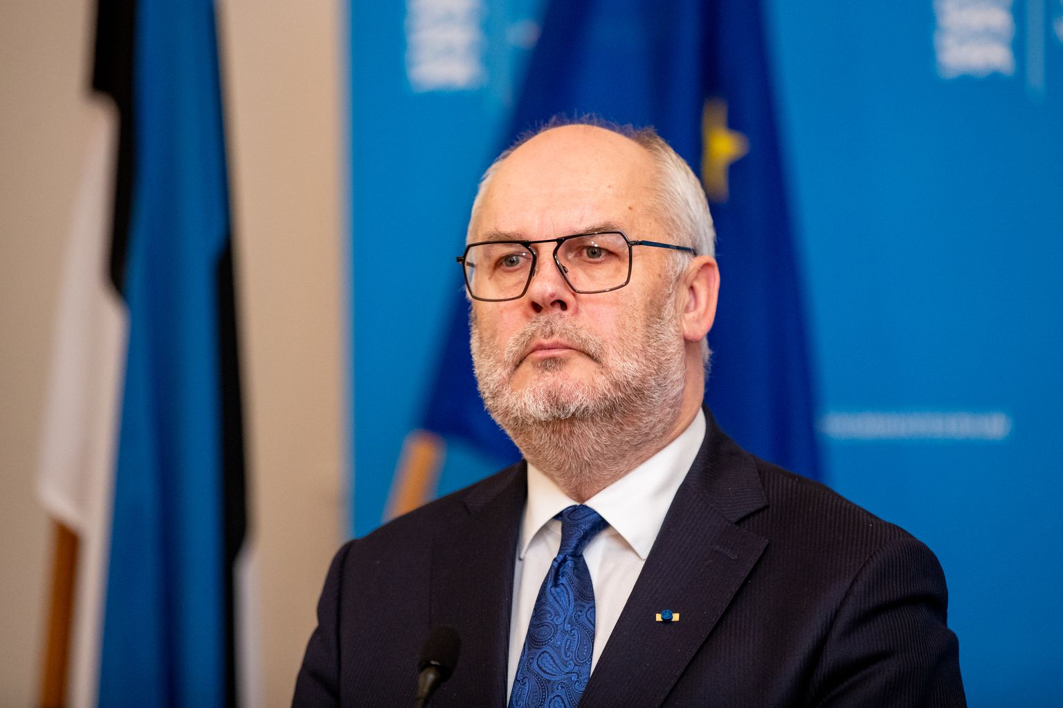 Riigikaitse Nõukogu kaitseministeeriumis 2. veebruaril 2022. Fotol president Alar Karis