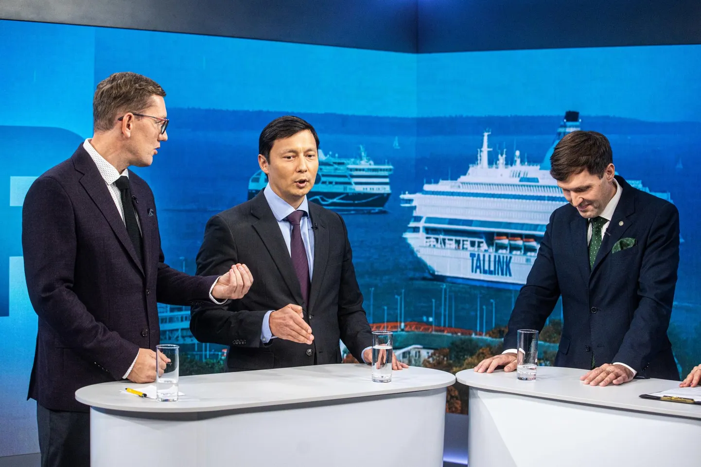 Kristen Michal (Reform Party), Mihhail Kõlvart (Center Party) ja Martin Helme (Conservative People’s Party).