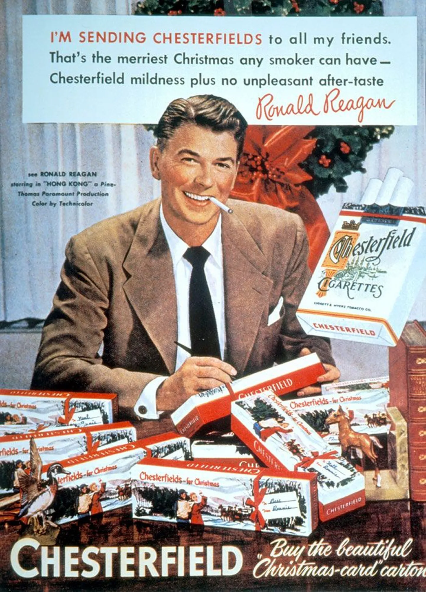 93-aastaseks elanud USA president Ronald Reagan jõudis nooruspõlves näitlejakarjääri jooksul propageerida ka ebatervislikke eluviise ehk suitsetamist.