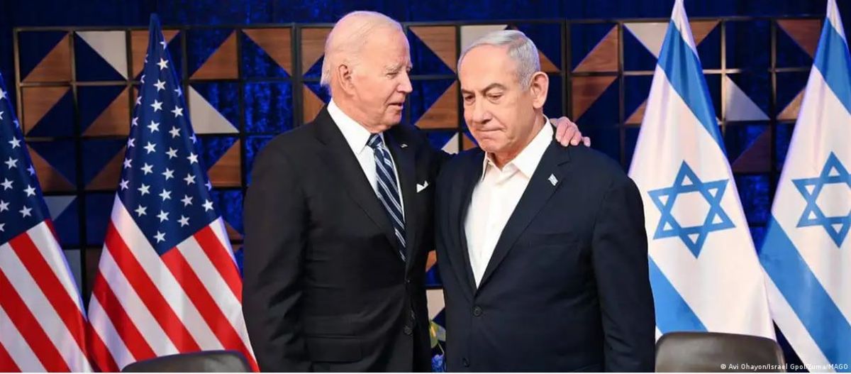 Джо Байден и Биньямин Нетаньяху в Тель-Авиве, октябрь 2023 года.