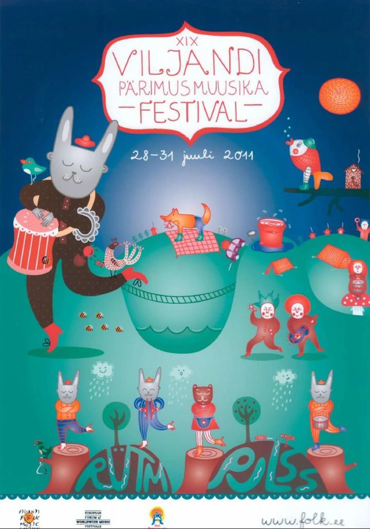 Viljandi pärimusmuusika festivali reklaamplakat