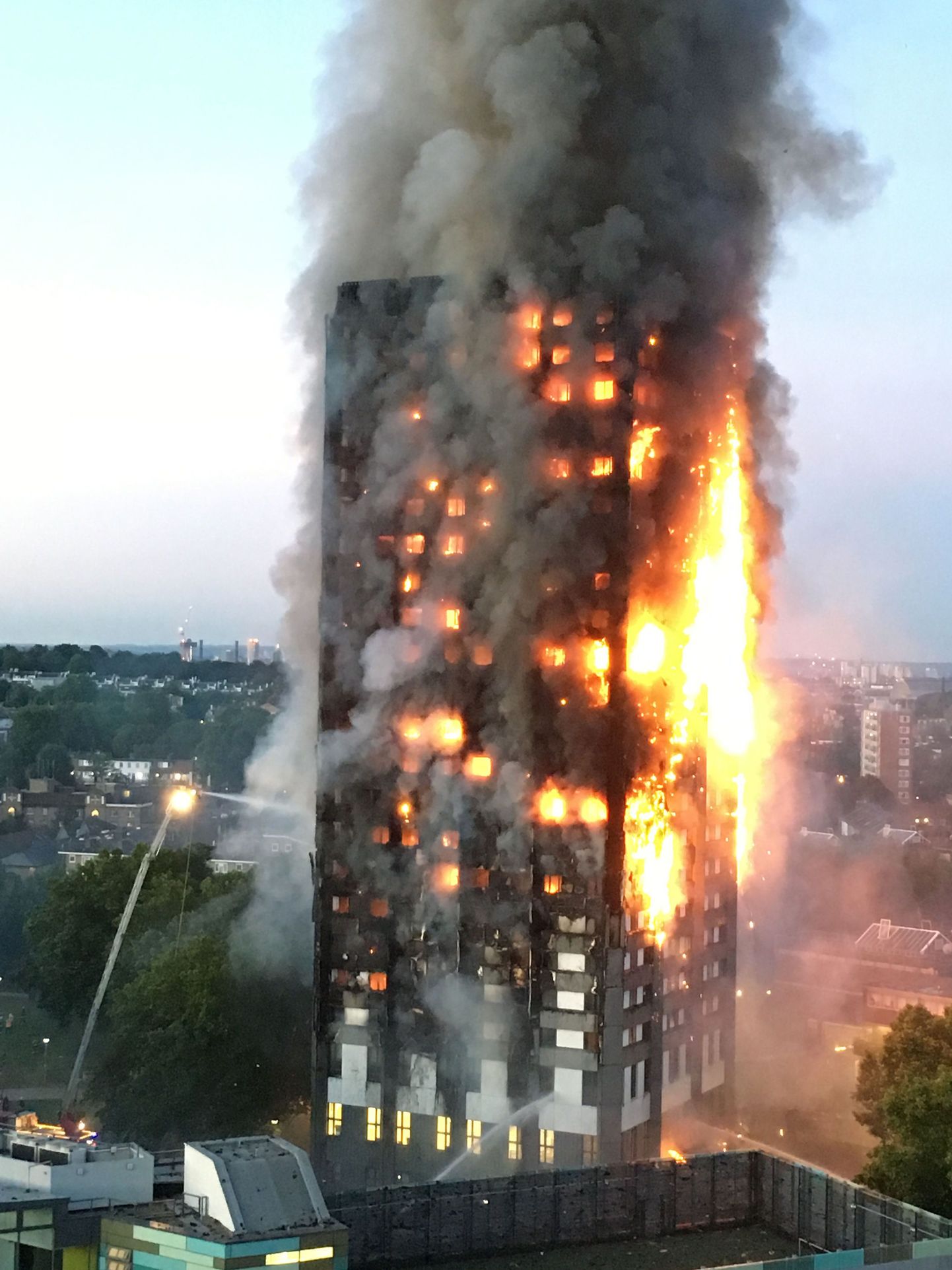File photo dated 14/06/17 of the fire at Grenfell Tower in west London in which at least 17 people have died.