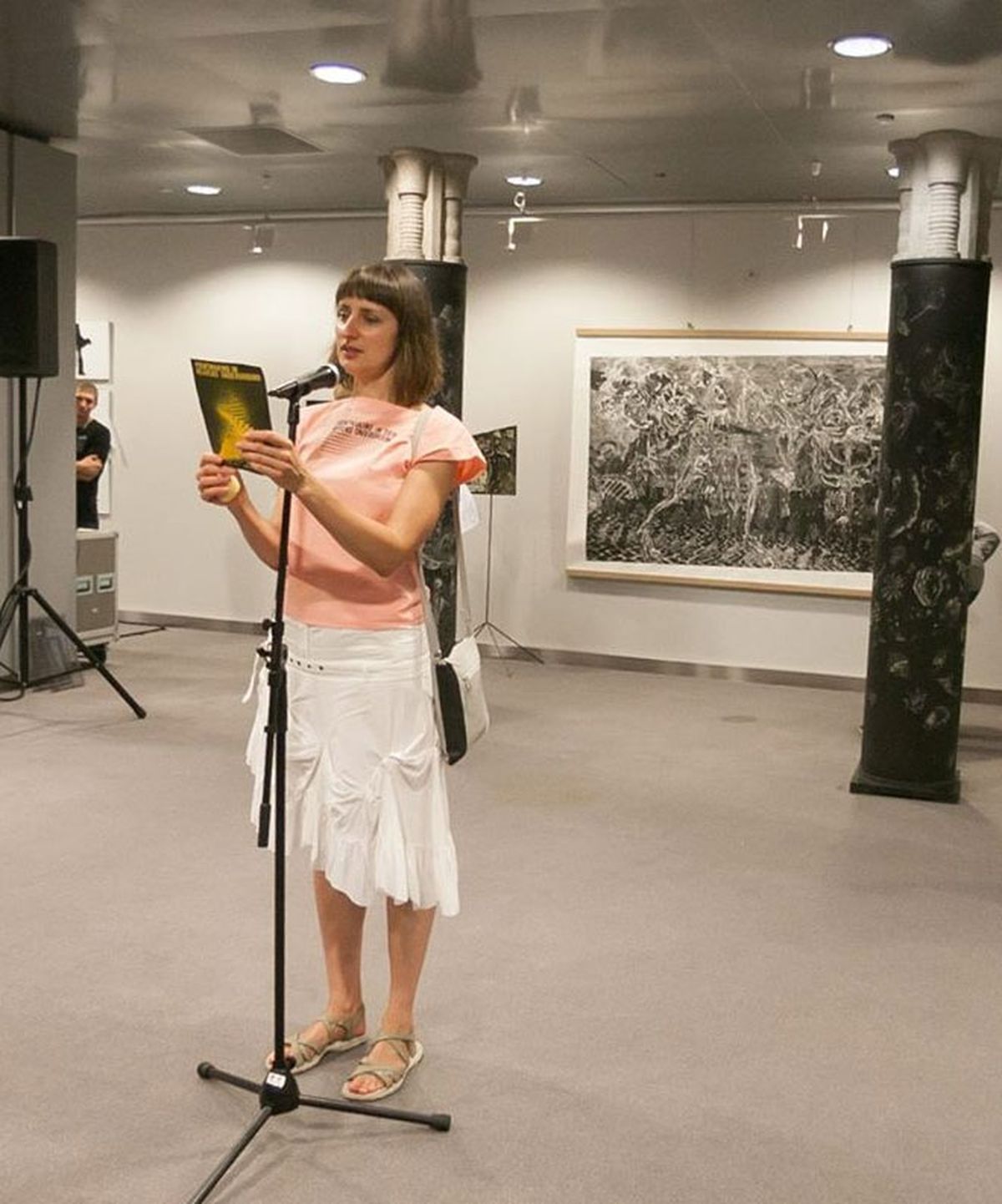 Ieva Nagliņa 2018. gada starptautiskā grafikas festivāla "Printmaking IN" atklāšanā Rīgā