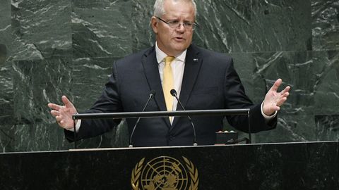 Austraalia peaminister sarjas ÜRO Peaassamblee kõnes kliimaaktiviste