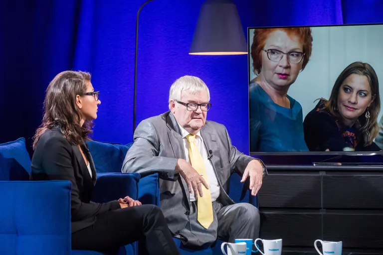 Edgar Savisaar ja Olga Ivanova Postimehe stuudios