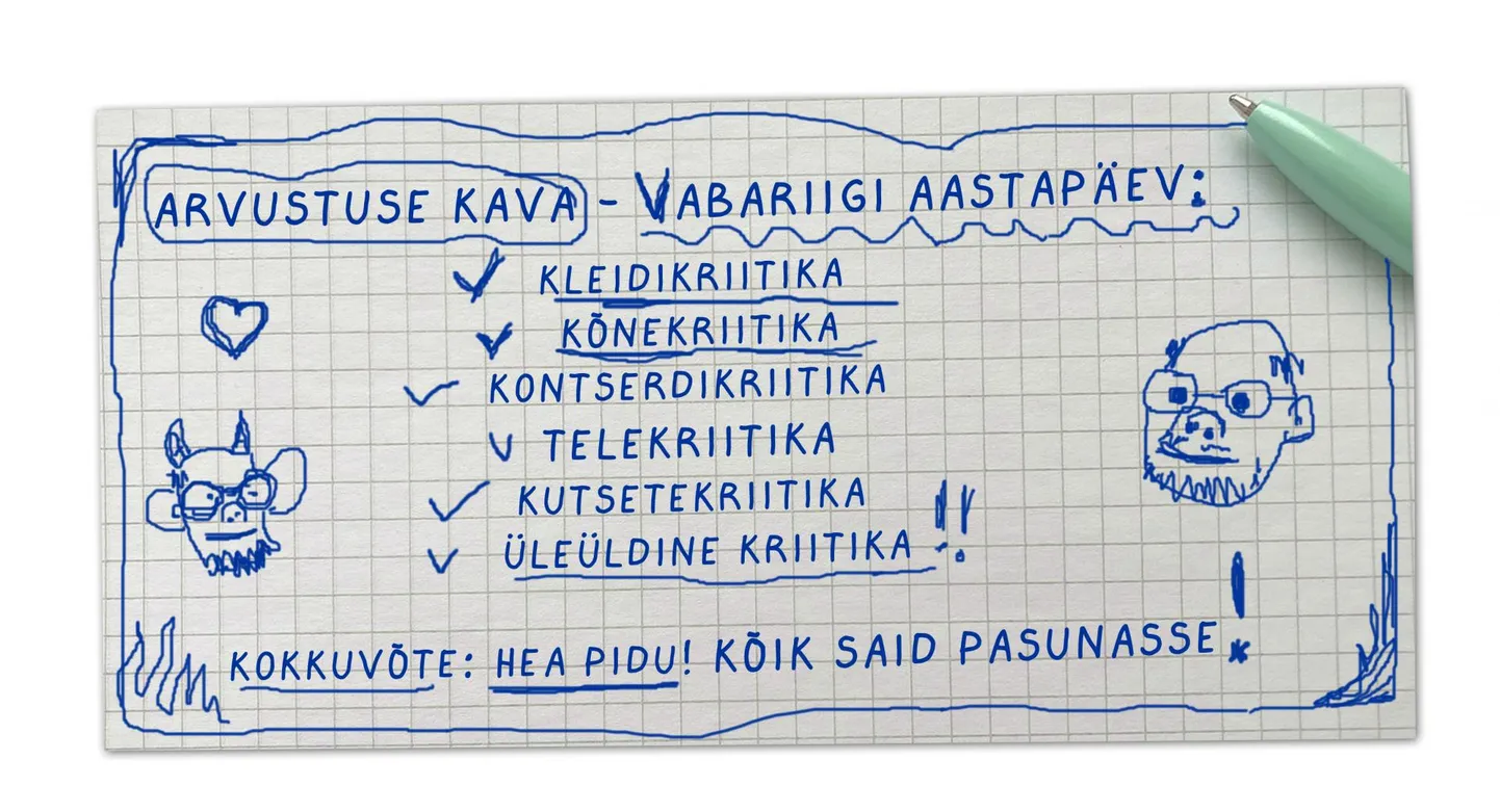 Kriitiku märkmed pärast vabariigi aastapäeva.