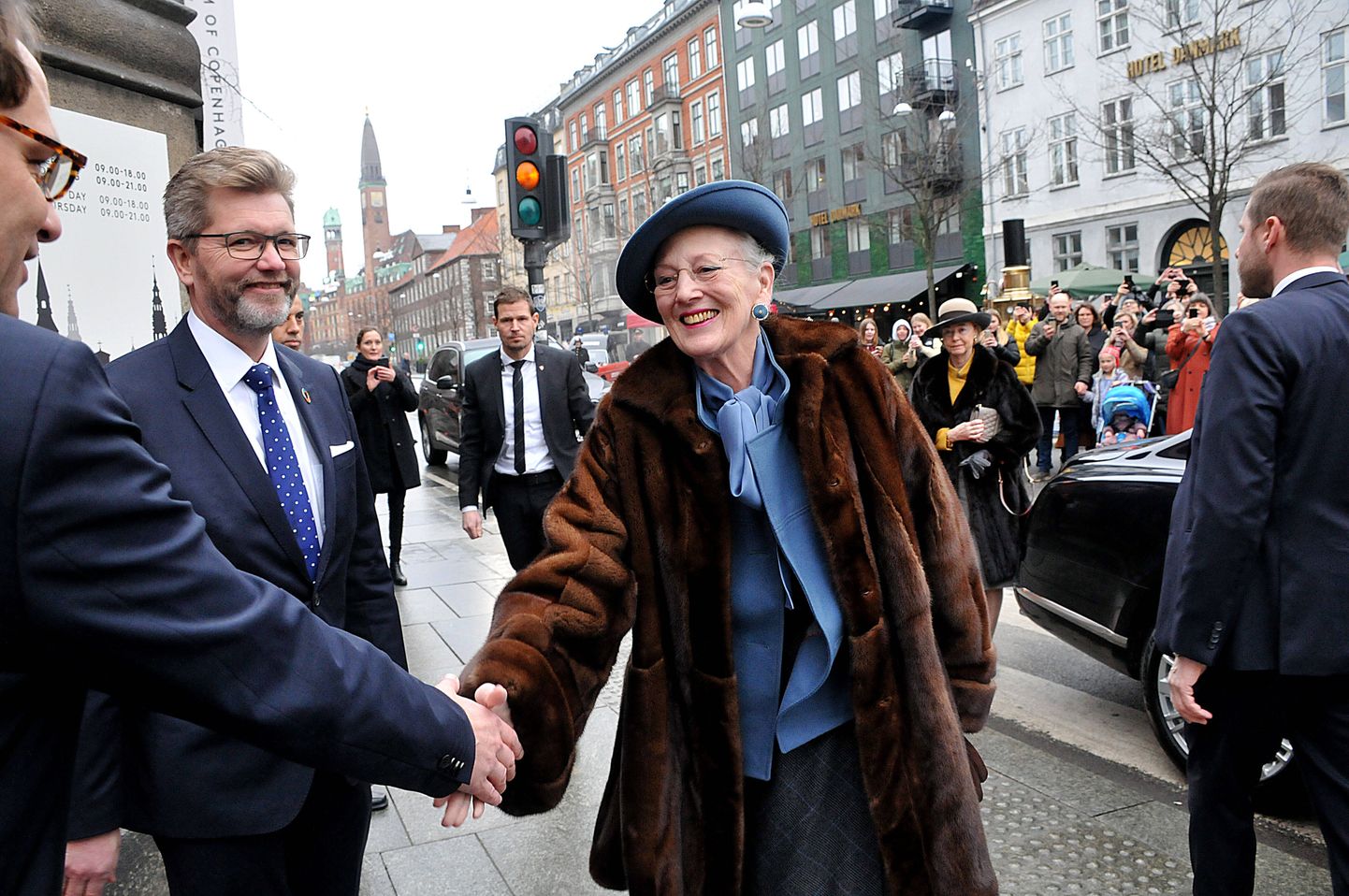 Kopenhaageni linnapea Frank Jensen ja Taani kuninganna Margrethe II.
