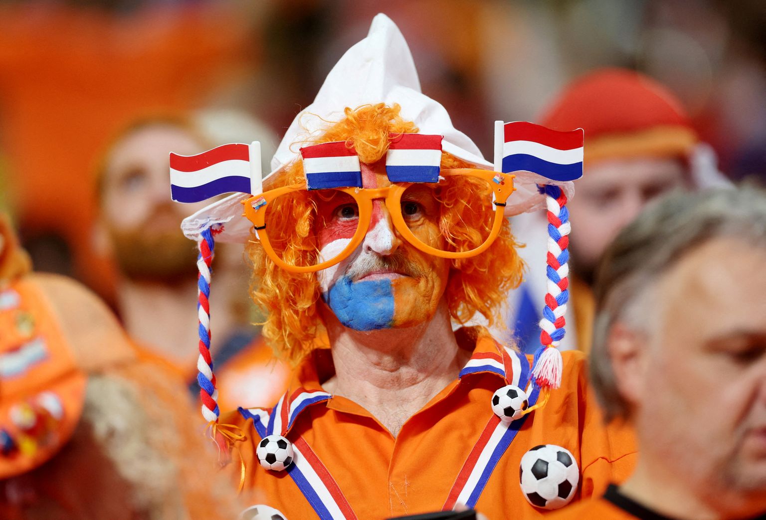 Фанат сборной Нидерландов на матче чемпионата мира
