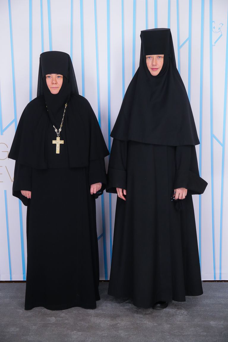 Игуменья Филарета и монахиня Катарийна на президентском приеме.