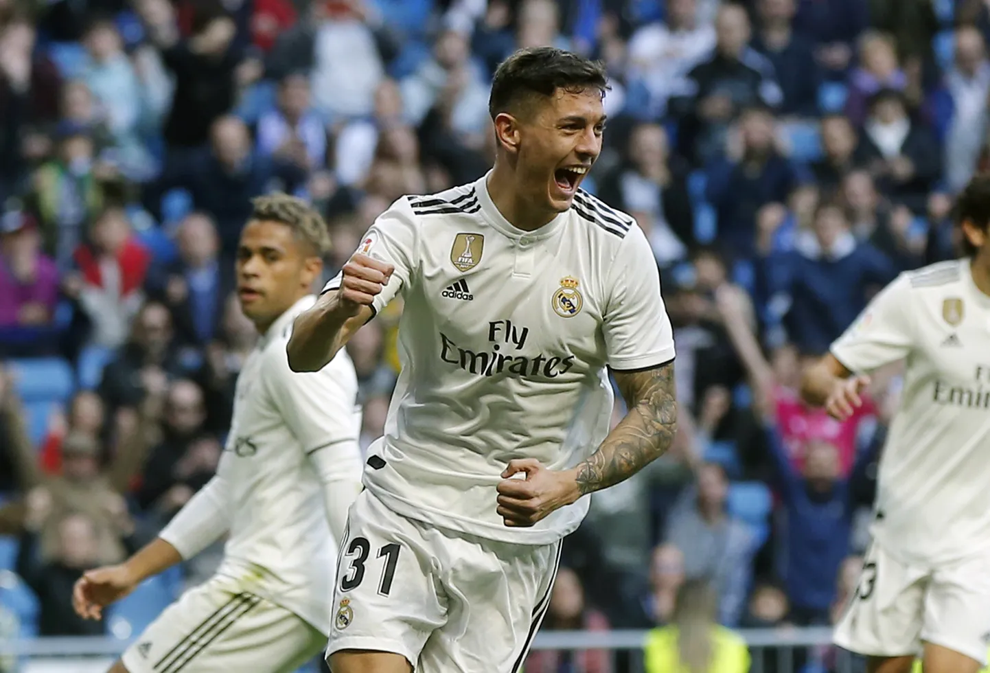 Madridi Real lõi vastaste puuri täis, Javi Sanchez (pildil) sai kirja karjääri esimese värava esindusmeeskonna eest.