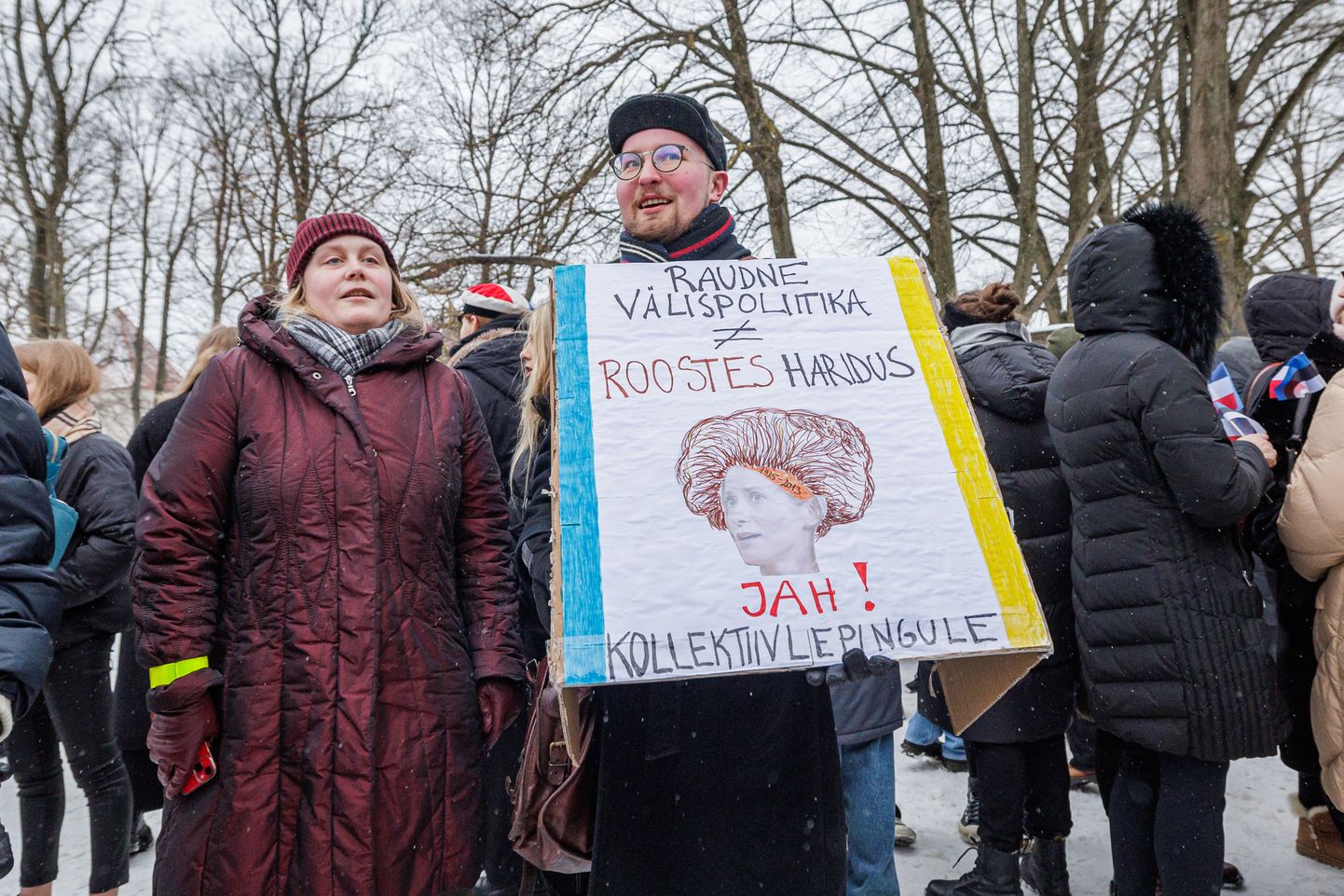 22.01.2024, Tallinn. Haridustöötajate streik. Meeleavaldus riigikogu ees.