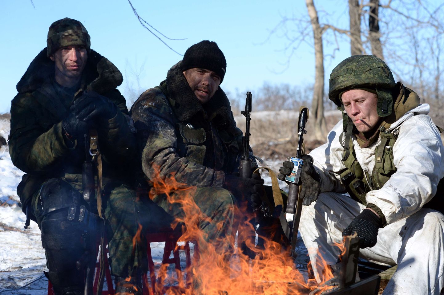 Venemeelsed mässulised Ida-Ukrainas Debaltseve lähistel.