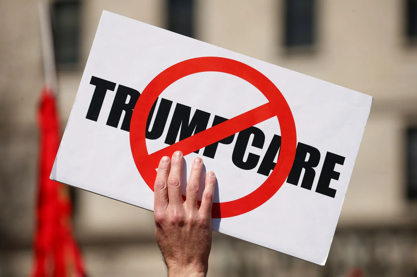 Obamacare'i tühistamise vastu protestija.