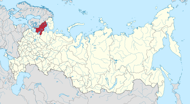 Karjala Vabariik Venemaa kaardil (punasega)