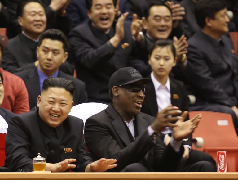 Kim Jong-un ja Dennis Rodman 2013. aastal Pyongyangis
