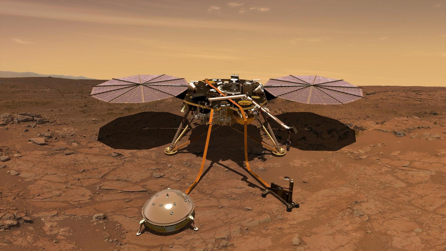 Mars InSight Elysium Planitia kivikõrbes.