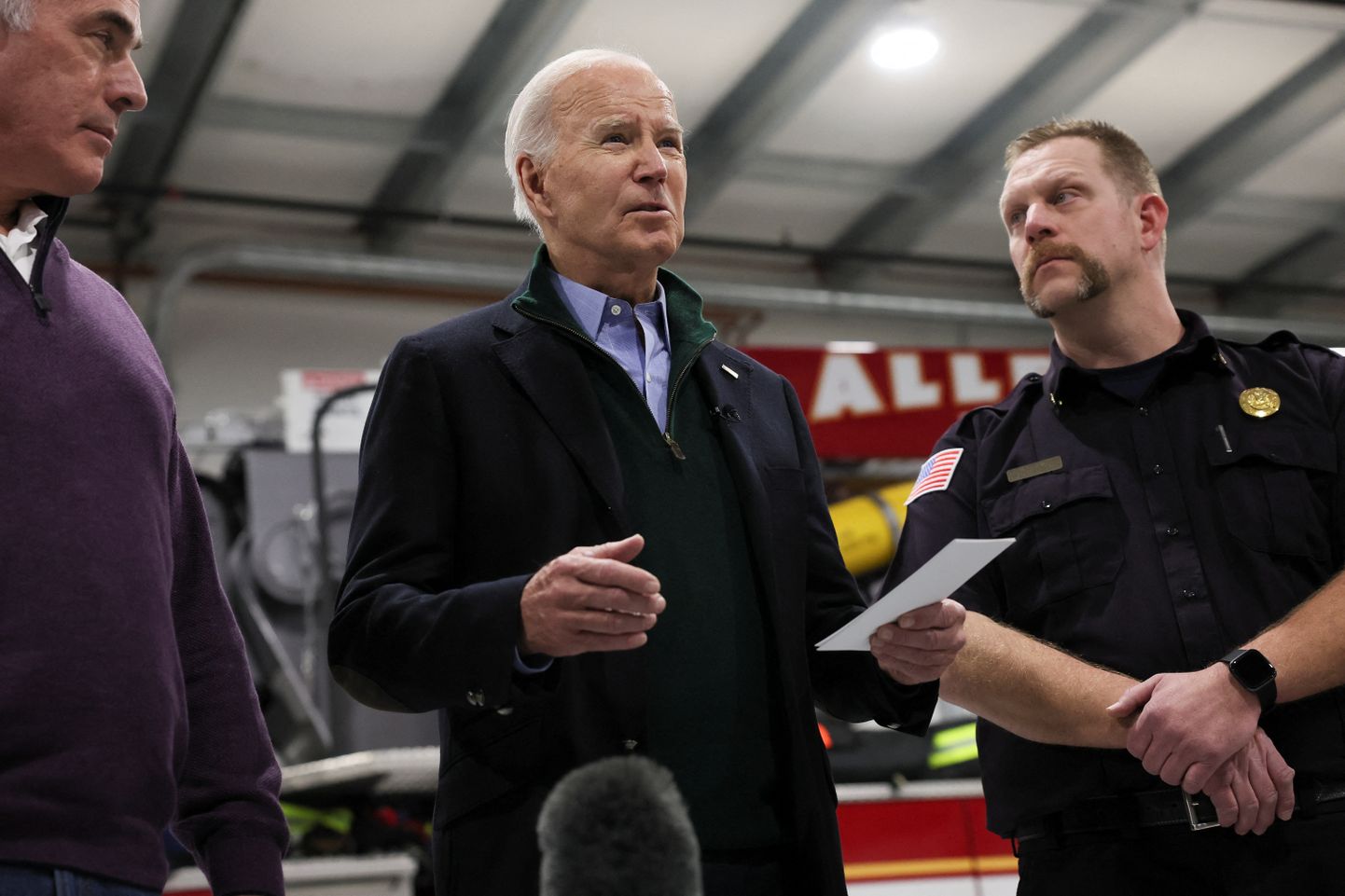 USA president Joe Biden rääkis ajakirjanikega Pennsylvania osariigis Allentownis, kus ta oma valimiskampaania raames külastas ka kohalikku tuletõrje väljaõppekeskust.