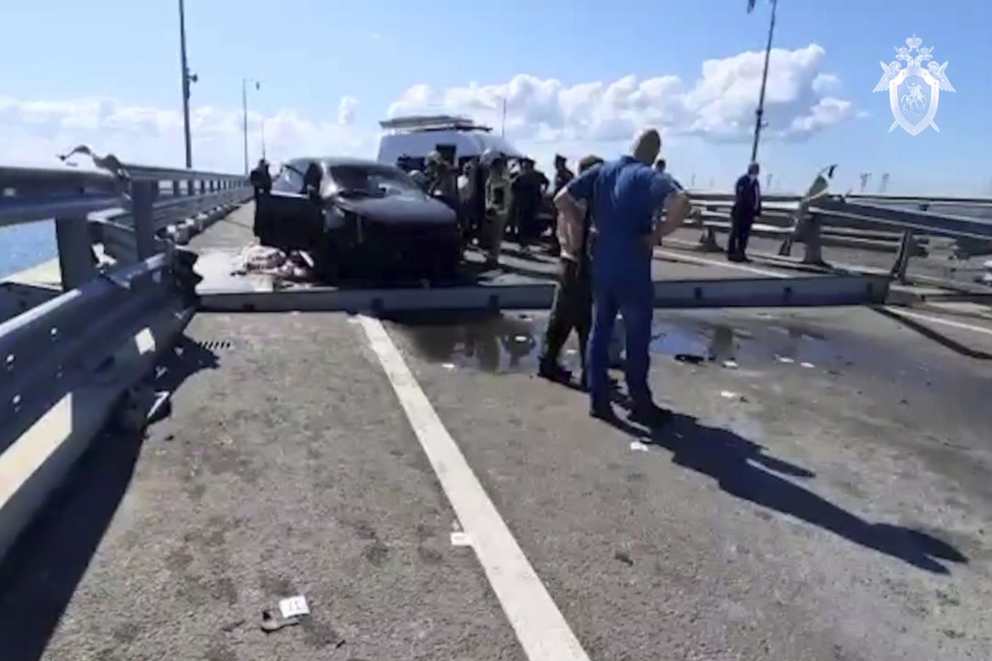 На Крымском мосту произошел взрыв. Июль 2023.