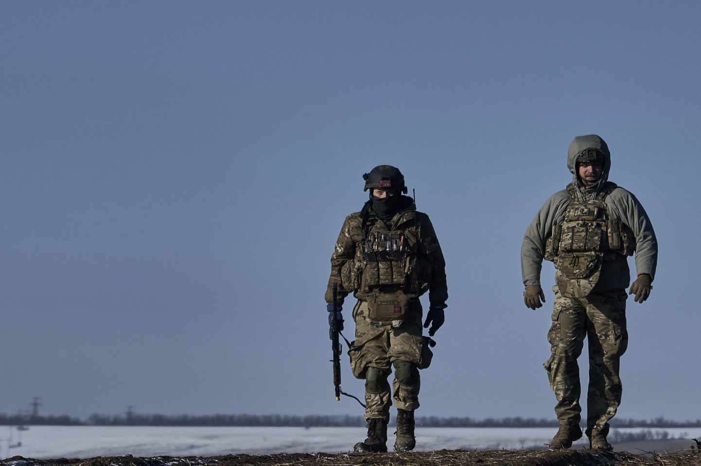 Ukraiņu karavīri Bahmutā.