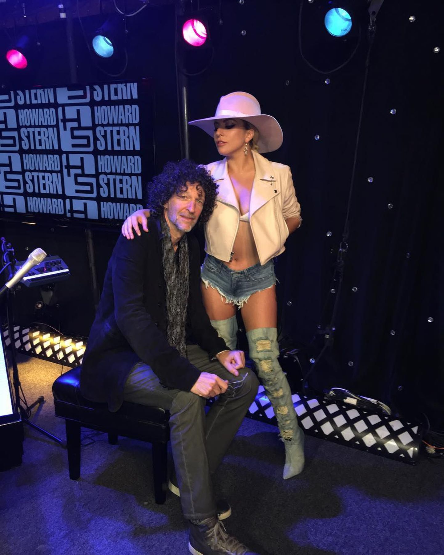 Lady Gaga releases a photo on Instagram with the following caption: "You're the best Howard. #JOANNE Just did a live performance of Million Reasons @sternshow". Photo Credit: Instagram *** No USA Distribution *** For Editorial Use Only *** Not to be Published in Books or Photo Books ***  Please note: Fees charged by the agency are for the agency