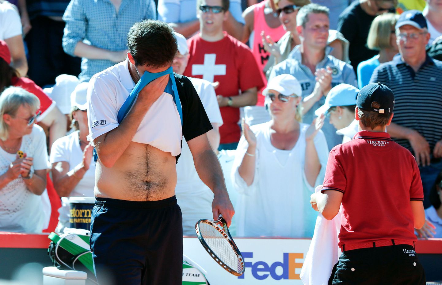 Federico Delbonis pärast Roger Federeri alistamist.