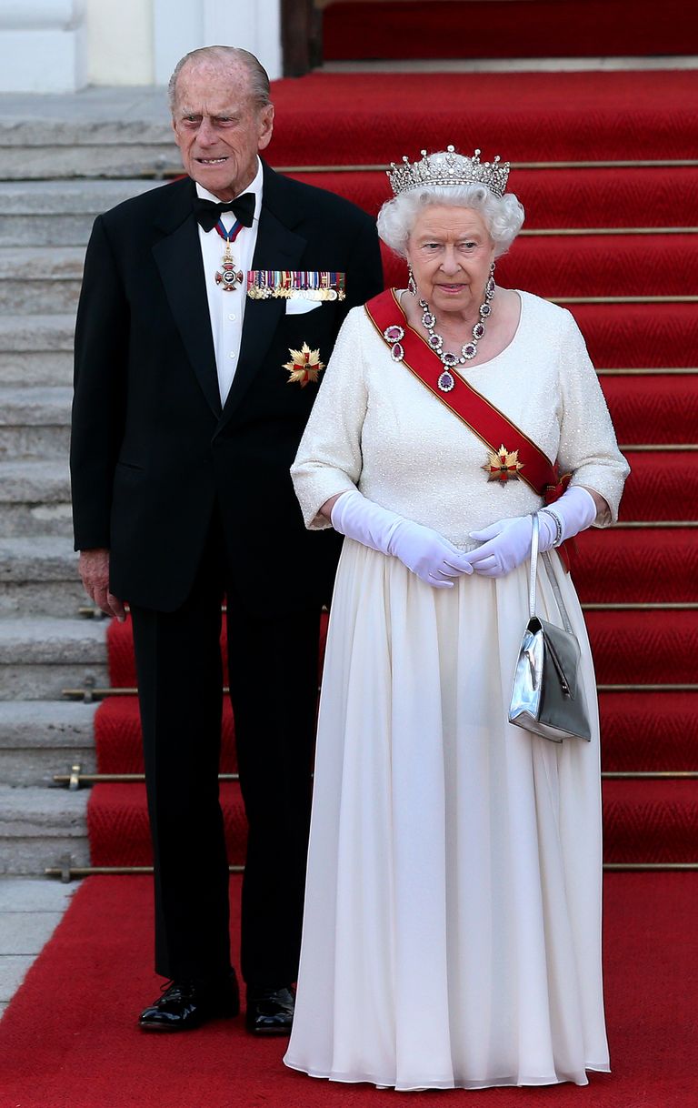 Prints Philip ja kuninganna Elizabeth II 24. juunil 2015 Berliinis Bellevue palees ametlikul õhtusöögil.