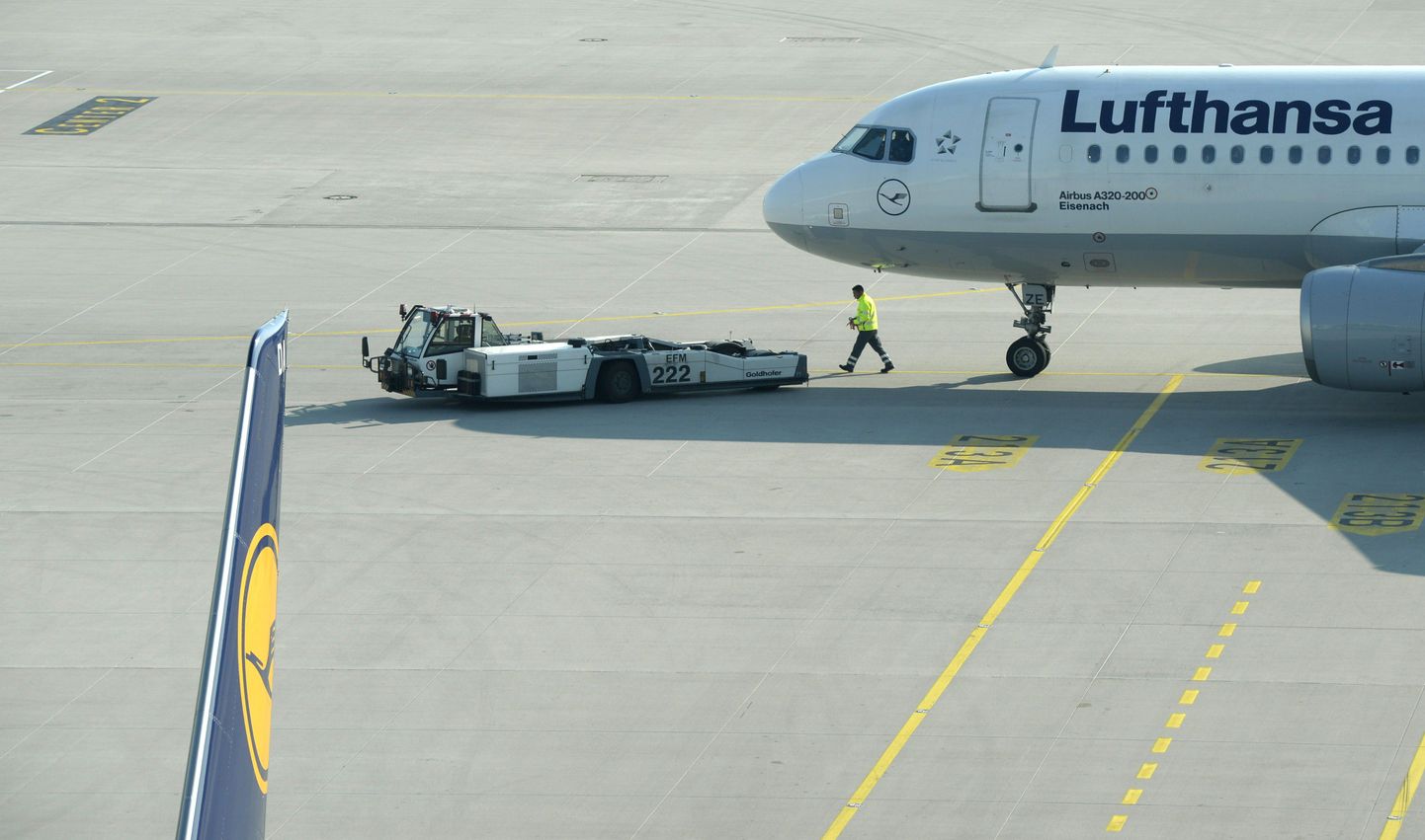 Lufthansa lennuk Franz Josef Straussi lennujaamas Münchenis.
