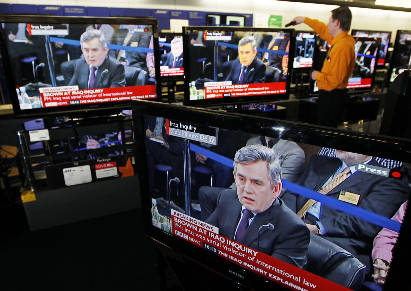 BBC ülekanne peaminister Gordon Browni tunnistustest Iraagi sõja juurdluskomisjoni ees.