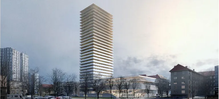 Новый небоскреб в районе улицы Маакри.