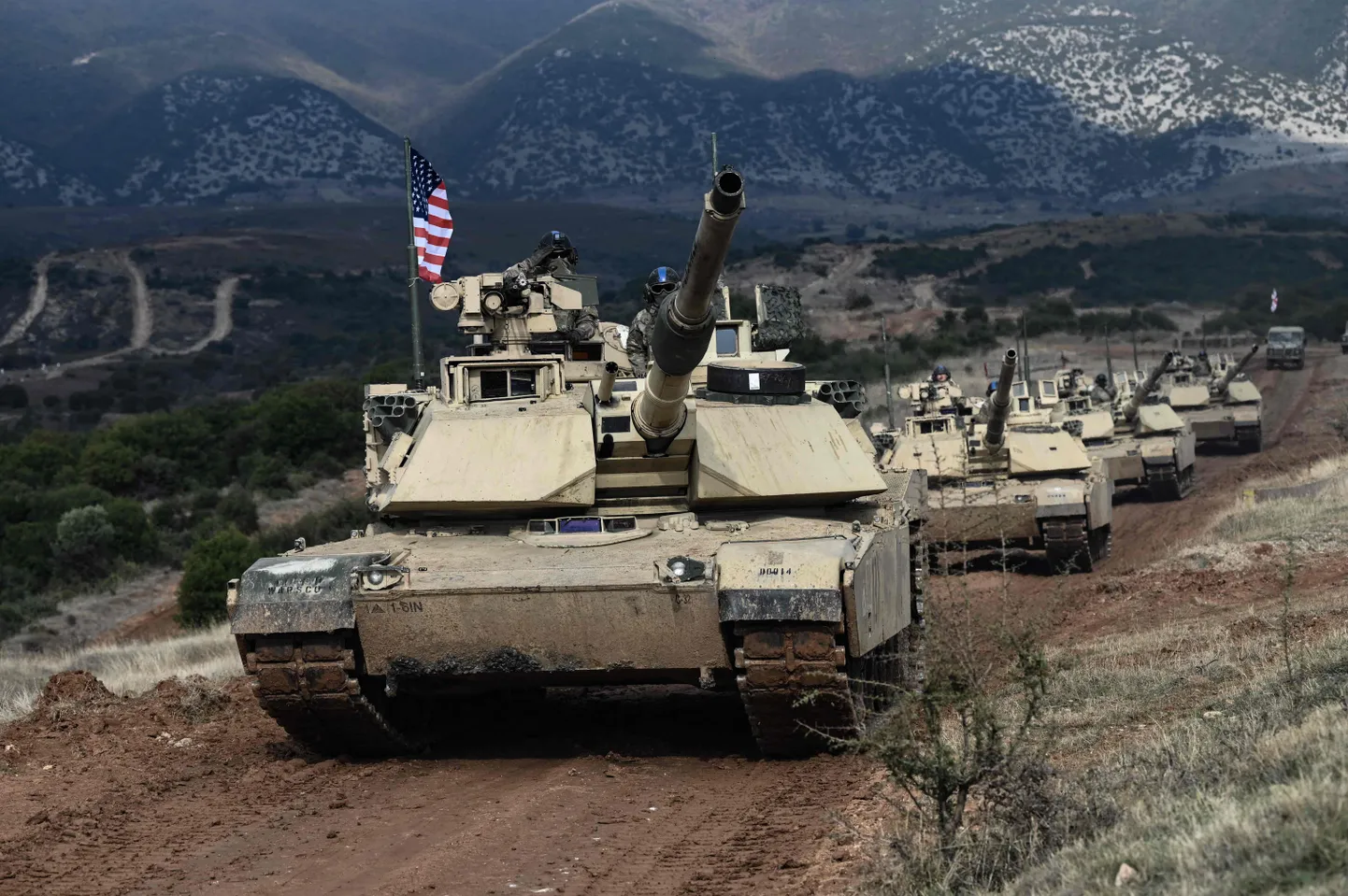 USA tankid M1 Abrams õppusel Kreekas. Foto on illustratiivne.
