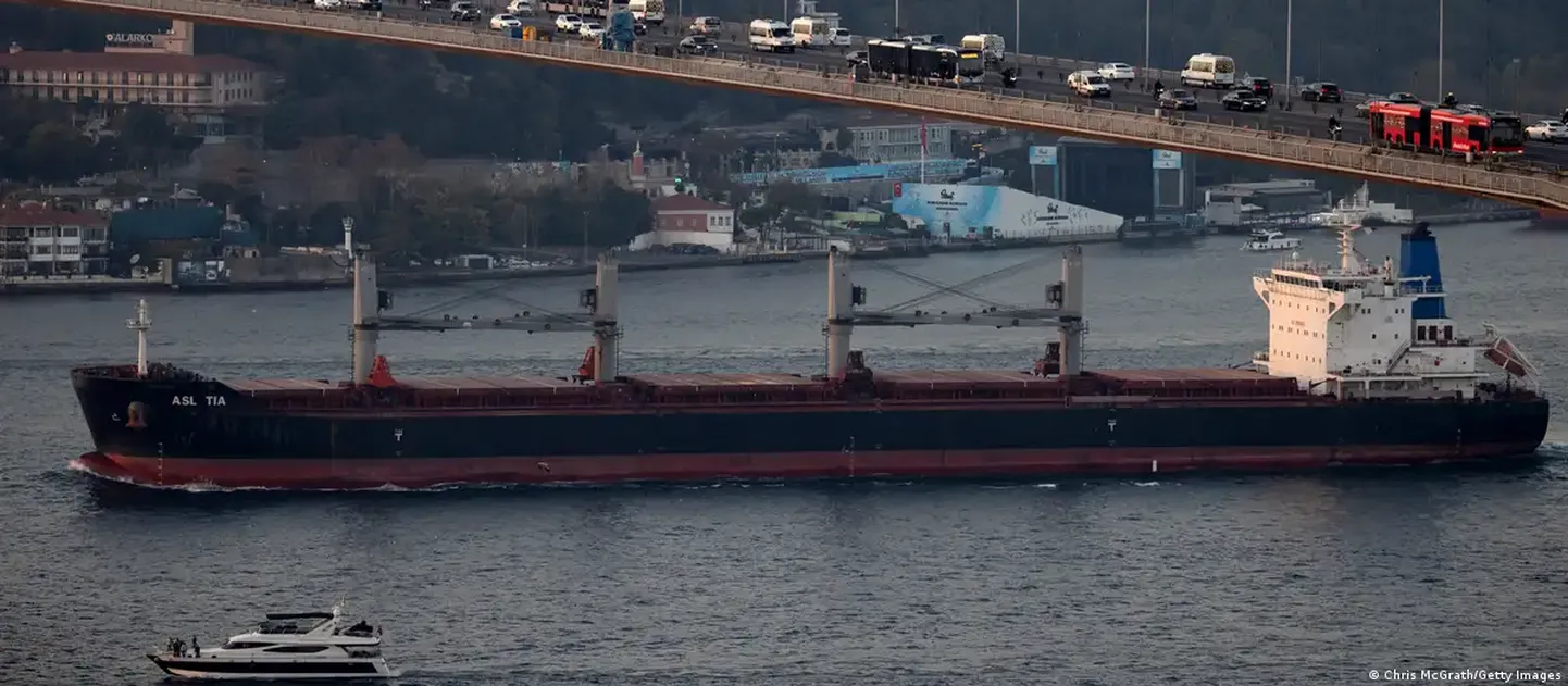 Груженный украинским зерном корабль пересекает пролив Босфор в рамках "зерновой сделки" (фото из архива)