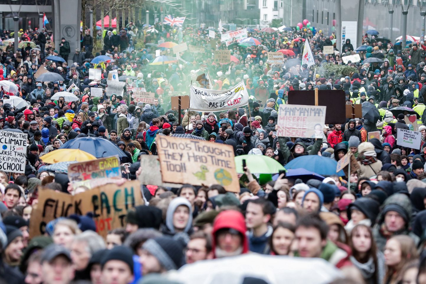 Марш в поддержку климата в Брюсселе.