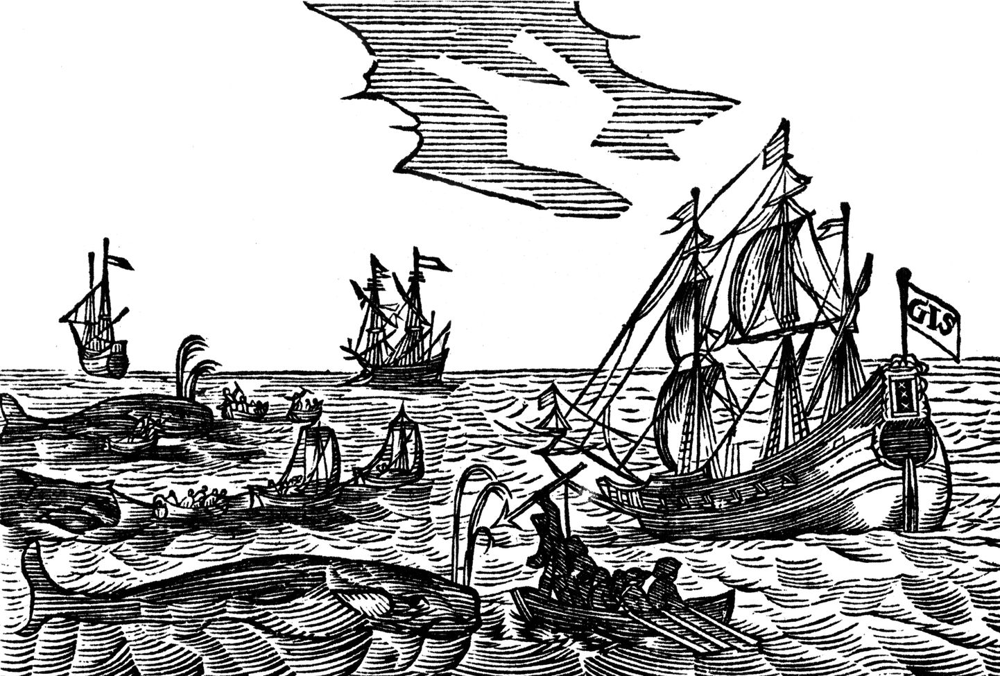Vaalapüüdjaid kujutav puidulõige 17. sajandist
