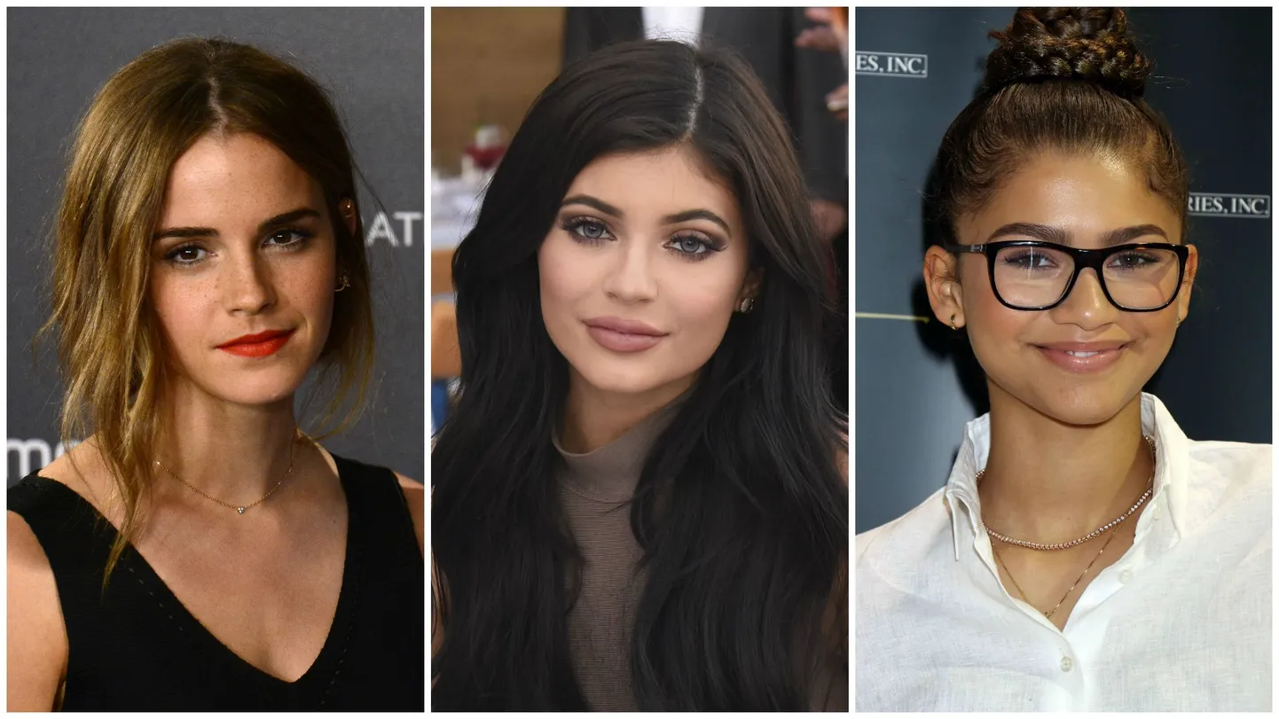 Vasakult: Emma Watson, Kylie Jenner, Zendaya.
