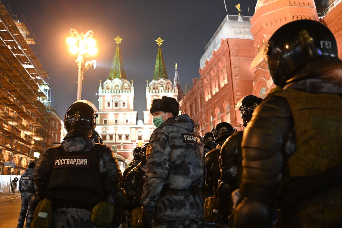 Госгвардия на улицах Москвы после оглашения приговора Навальному. 2 февраля 2021 год.