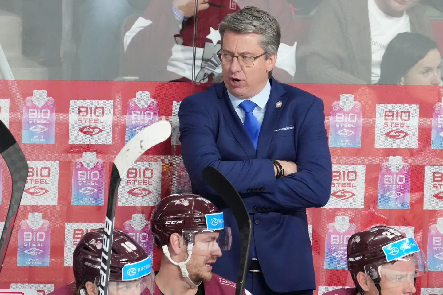 Latvijas hokeja izlases galvenais treneris Harijs Vītoliņš
