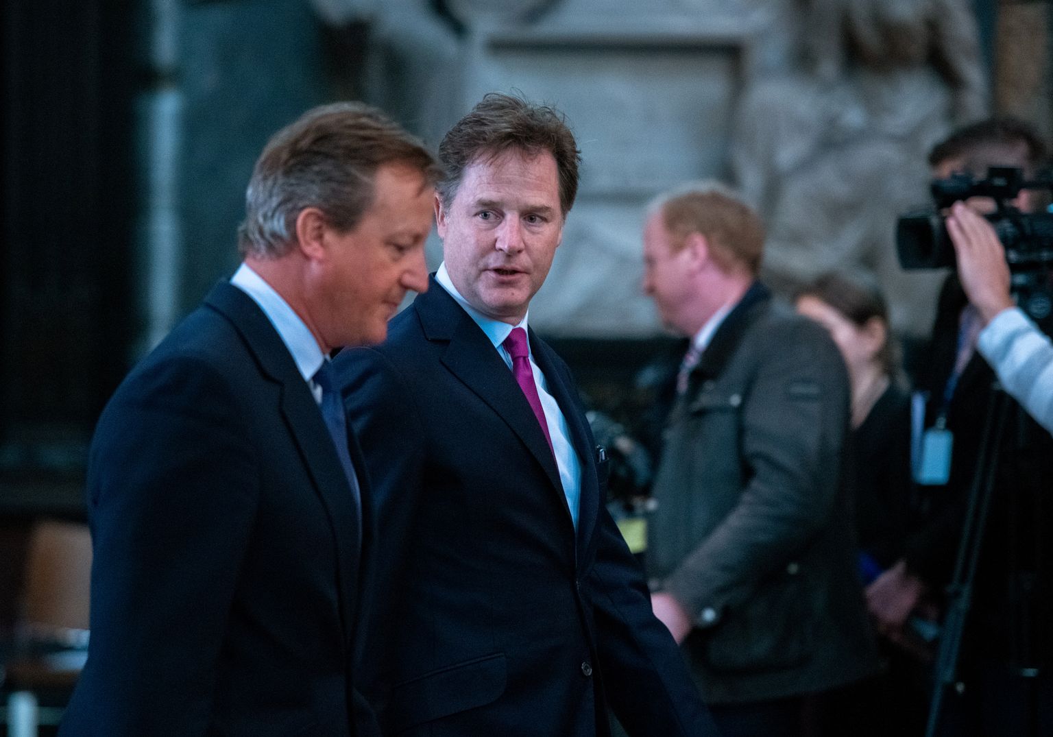 Endine Briti peaminister David Cameron (vasakul) ja endine asepeaminister Nick Clegg 10. septembril Westminster Abbey´s.