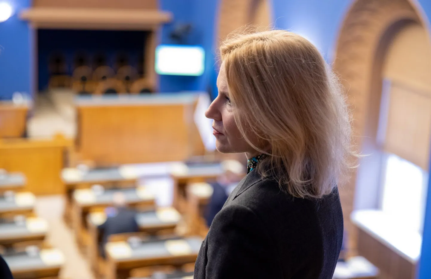 Ukraina parlamendi aseesimees Olena Kondratjuk eelmisel nädalal Tallinnas riigikogu istungisaali rõdul.