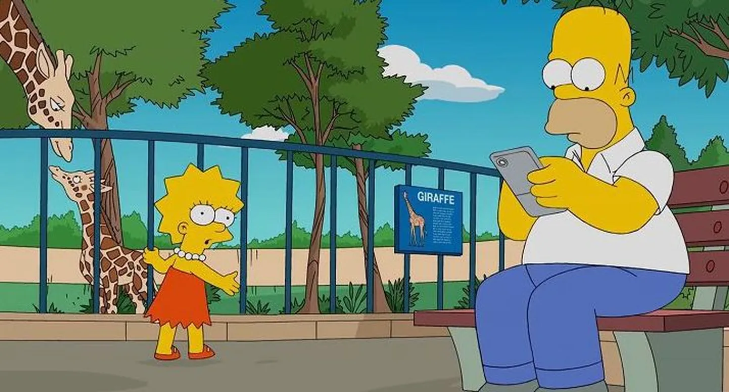 Homer Simpson mängimas Pokémon Go´d